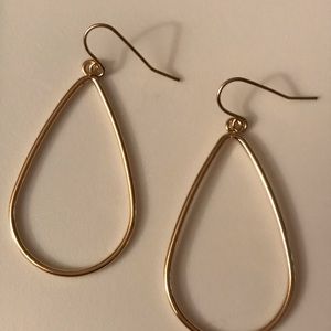 Gold Teardrop Hoop Earrings W/Gift Bag
